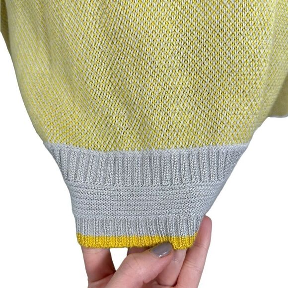 Armani Exchange Men’s Yellow & Grey Knit Button Front Cardigan Sweater - Picture 7 of 8
